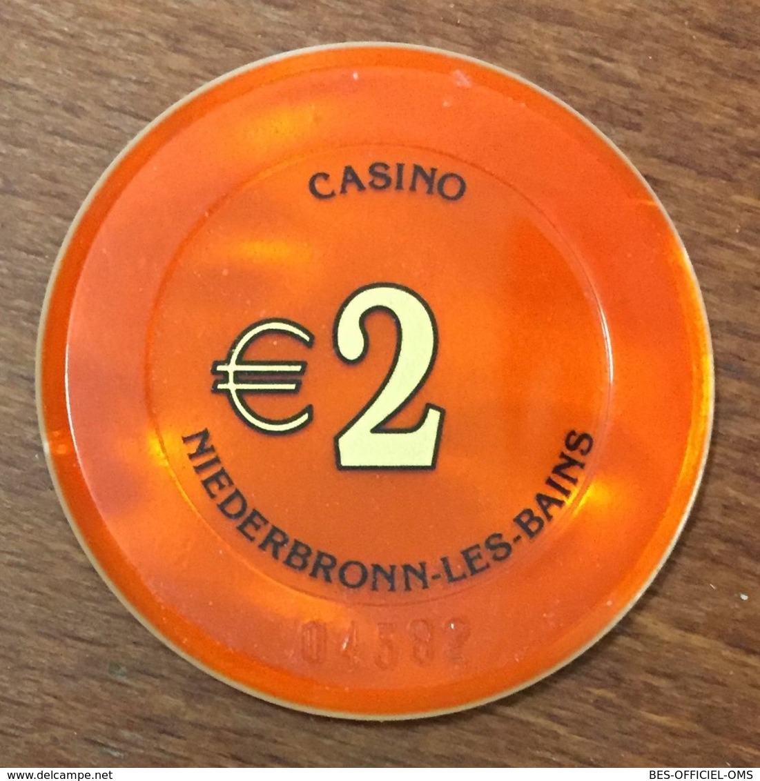 67 NIEDERBRONN LES BAINS JETON DE CASINO DE 2 EURO N° 04582 CHIP TOKEN COIN - Casino