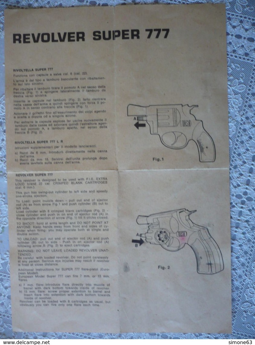 STARTER  REVOLVER  SUPER  777 -  22 Calibre - 8 Tirs - Double Action - Dans  Sa  Boite - ITALIE - 1985 - Sammlerwaffen