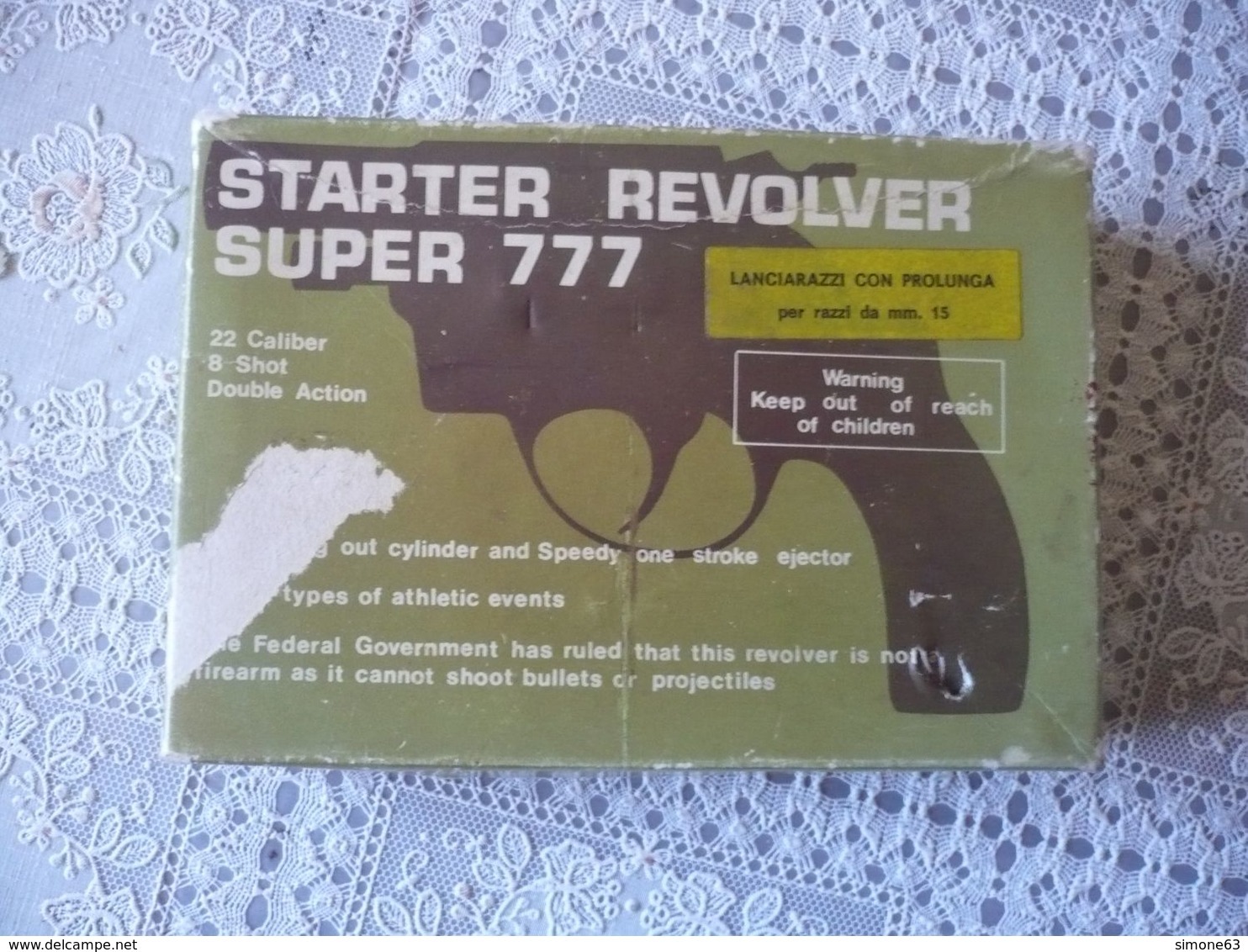 STARTER  REVOLVER  SUPER  777 -  22 calibre - 8 tirs - double action - dans  sa  boite - ITALIE - 1985