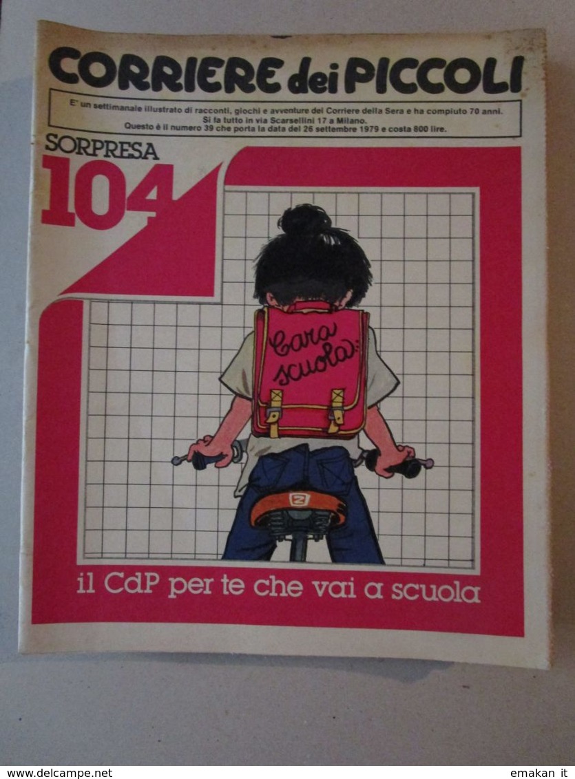 - CORRIERE DEI PICCOLI N 39 / 1979 - OTTIMO - Corriere Dei Piccoli