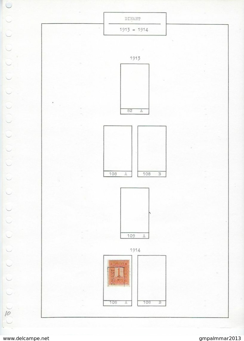 Lot op gepersonaliseerde albumbladen allen voorafstempelingen DINANT ; 20 scans ! LOT 274