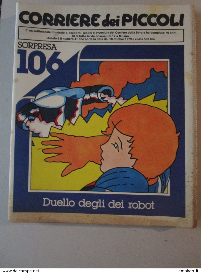 - CORRIERE DEI PICCOLI N 41 / 1979 - OTTIMO IL PAESE DEI PUFFI - Corriere Dei Piccoli