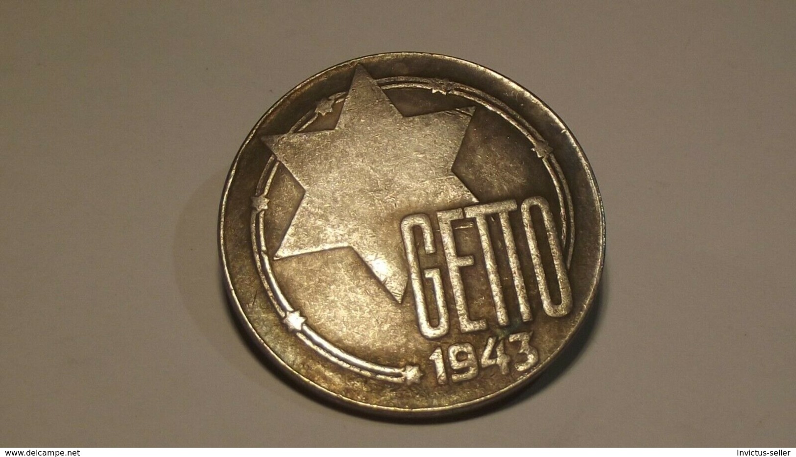 GETTO 5 MARK 1943 LITZMANNSTADT GERMAN COIN MONETA GHETTO EBREI JUDE JUIFE Auschwitz JUDE EBREI GERMANY - Colecciones