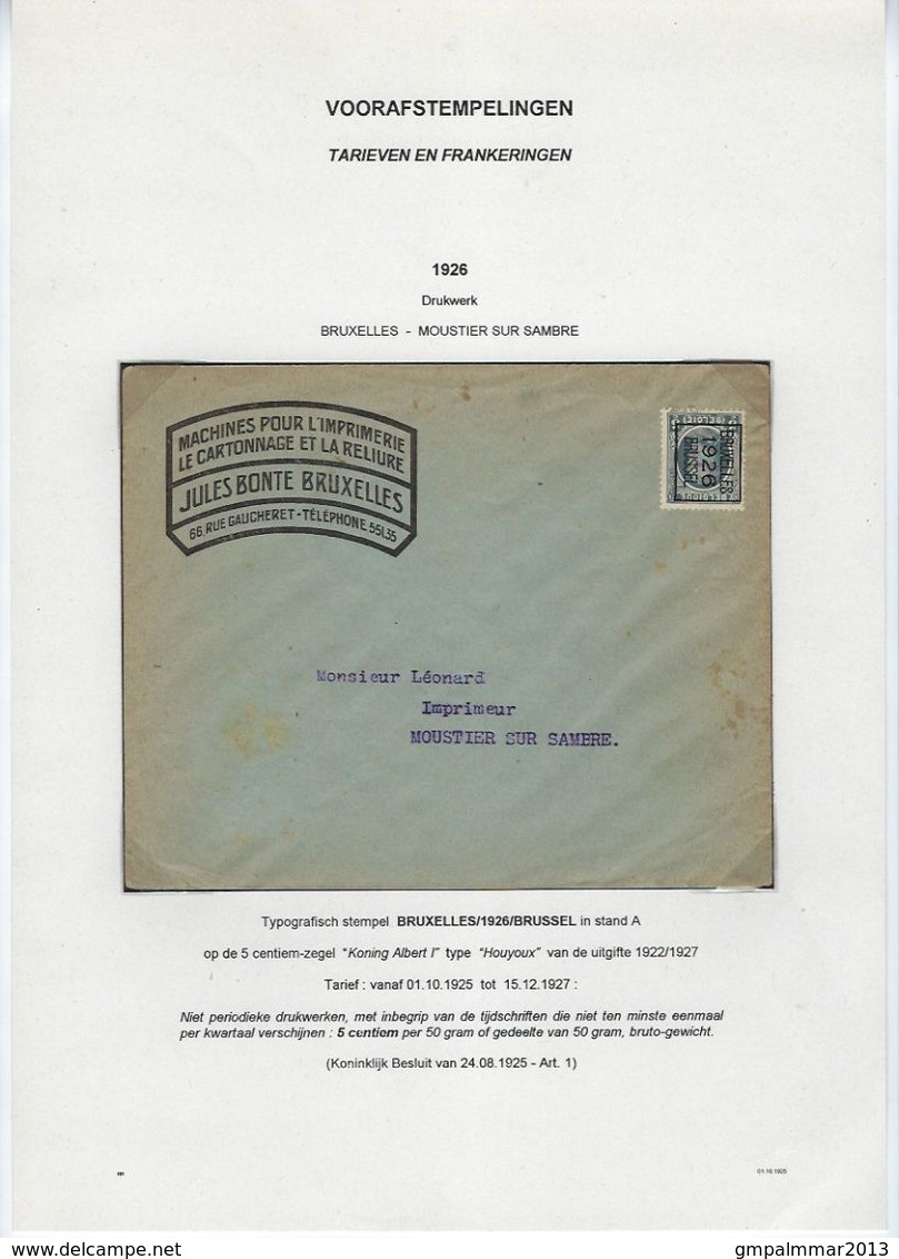 HOUYOUX 3 Brieven Met Typografische Voorafstempelingen  BRUXELLES / BRUSSEL ; Staat Zie 3 Scans  ! Inzet 10 € ! LOT 262 - Typos 1922-31 (Houyoux)