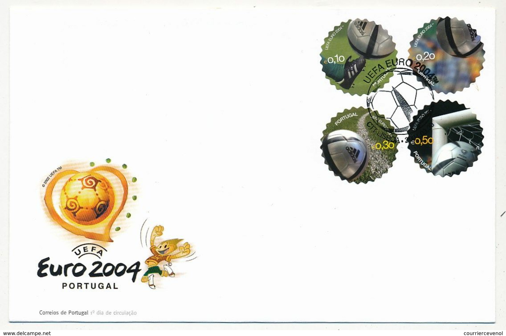 PORTUGAL - 6 Enveloppes UEFA 2004 Dont Série Auto-adhésifs - - Eurocopa (UEFA)