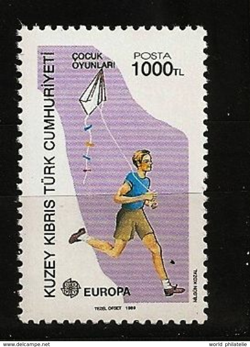 Turquie Chypre Turc RTCN 1989 N° 227 Iso ** Europa, Emission Conjointe, Jeux D'enfants, Cerf-volant, Garçon, Course Vent - Andere & Zonder Classificatie