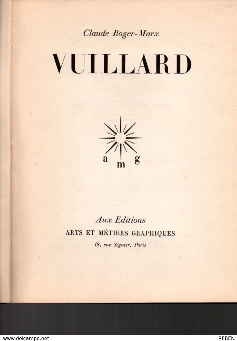 Livre Art Peinture Vuillard Par Claude Roger-Marx - Art