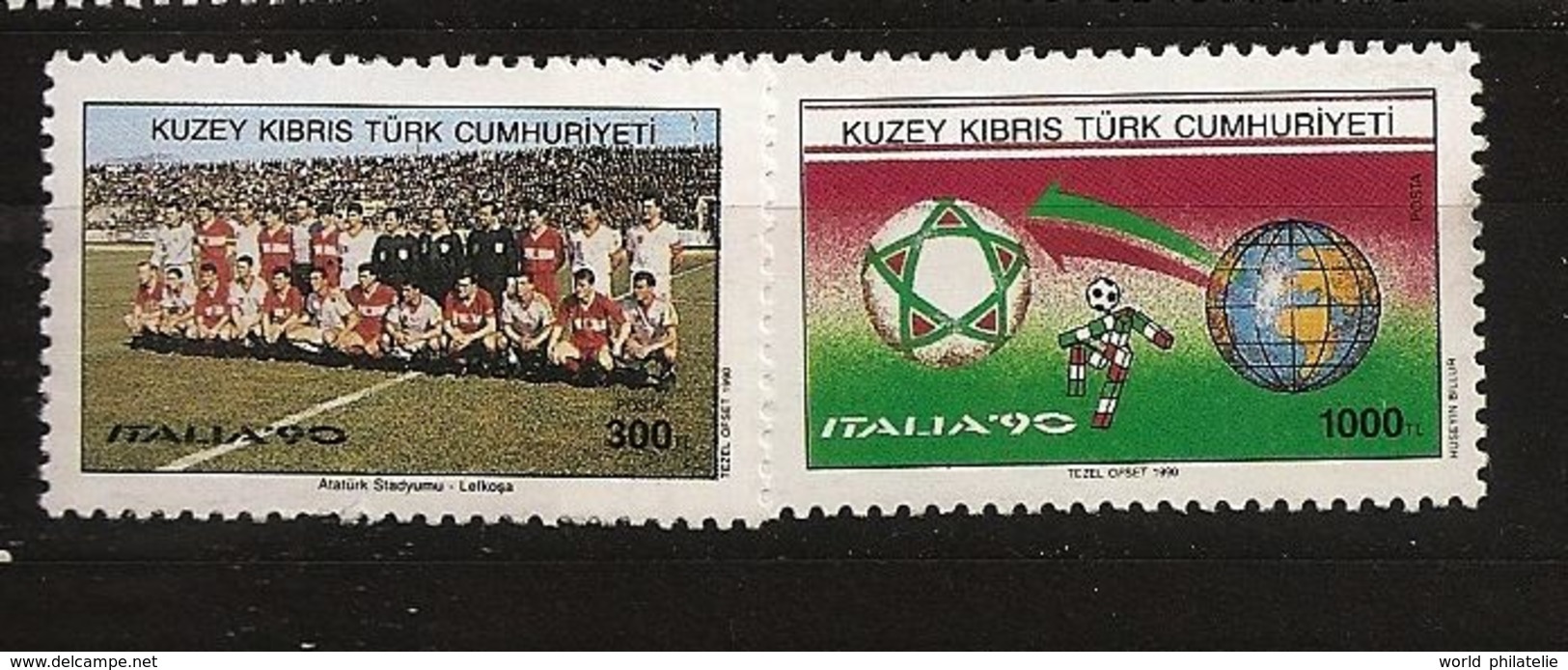 Turquie Chypre Turc RTCN 1990 N° 254 / 5 ** Football, Coupe Du Monde, Italie, Mascotte, Pantin, Kohler, Völler, Matthäus - Otros & Sin Clasificación