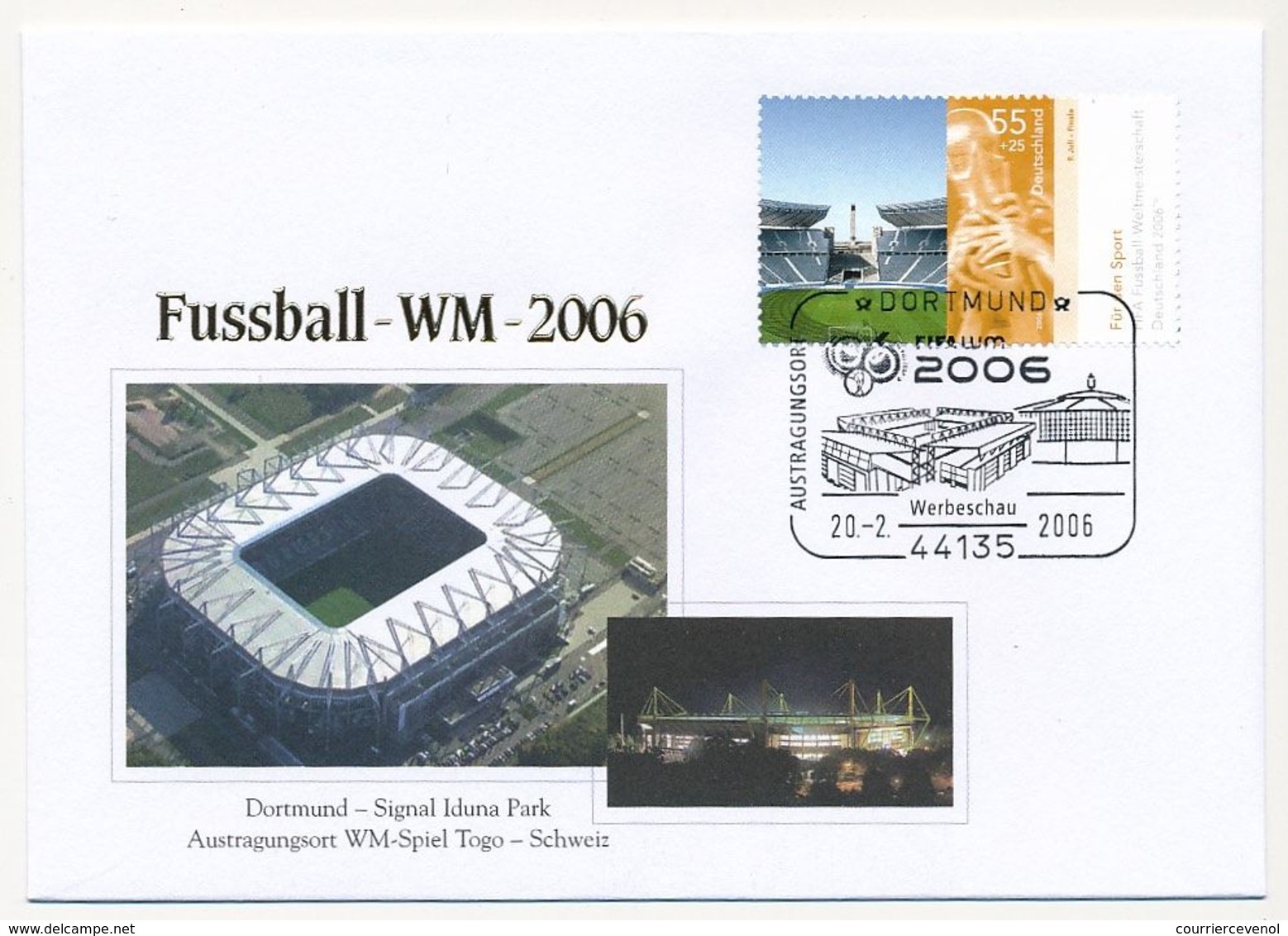 ALLEMAGNE - Enveloppe WM 2006 - DORTMUND - Signal Iduna Park - Obl Temporaire - 2006 – Germania