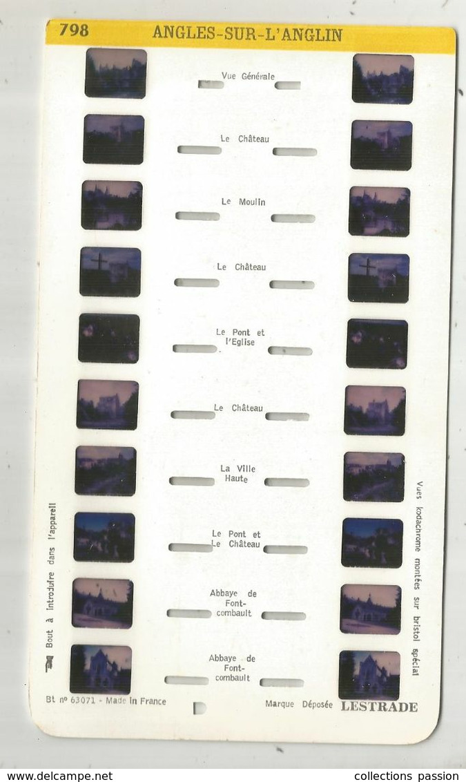 Diapositives Sur Bristol Spécial LESTRADE ,stéréo , N° 798 , Vienne , ANGLES SUR L'ANGLIN , Frais Fr 1.55e - Diapositives