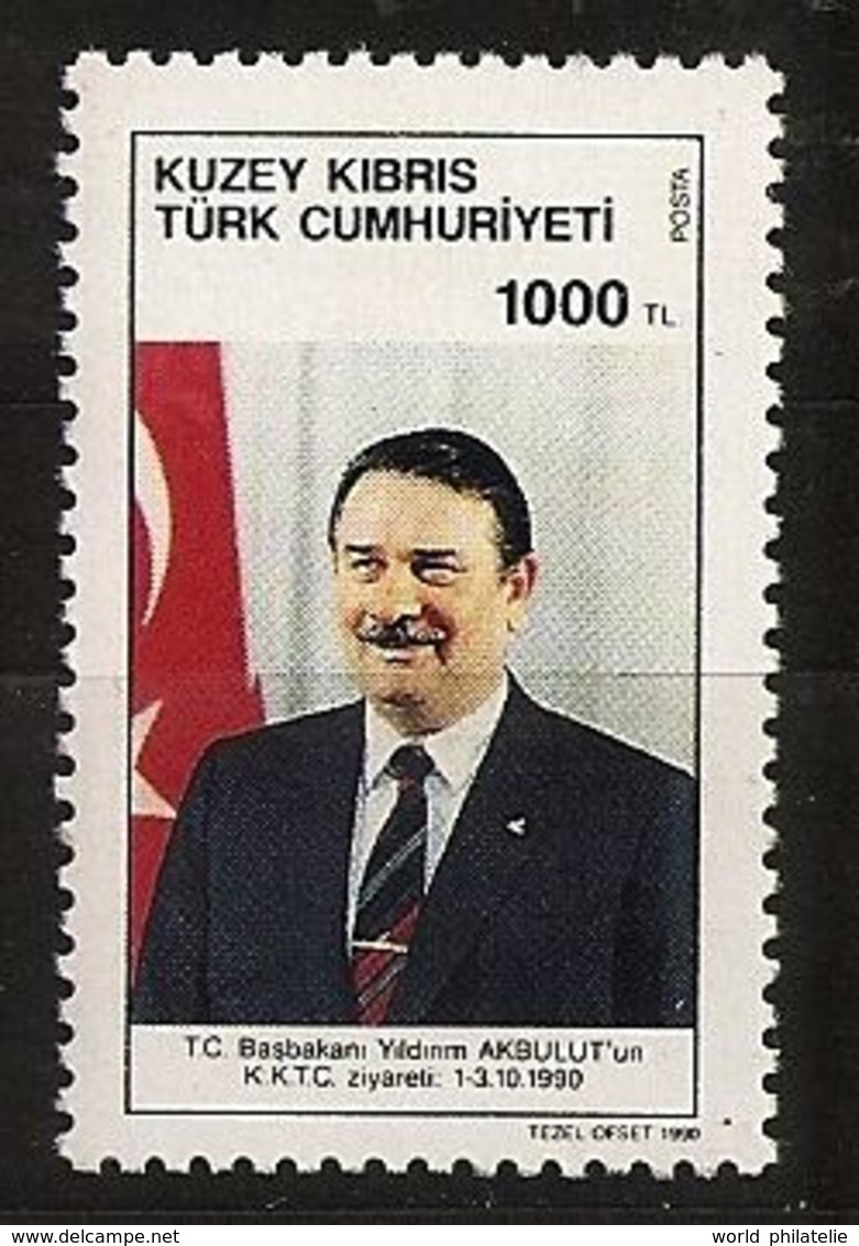 Turquie Chypre Turc RTCN 1990 N° 268 ** Politique, Premier Ministre, Yildirim Akbulut, Droit, Avocat, Ministre Intérieur - Altri & Non Classificati