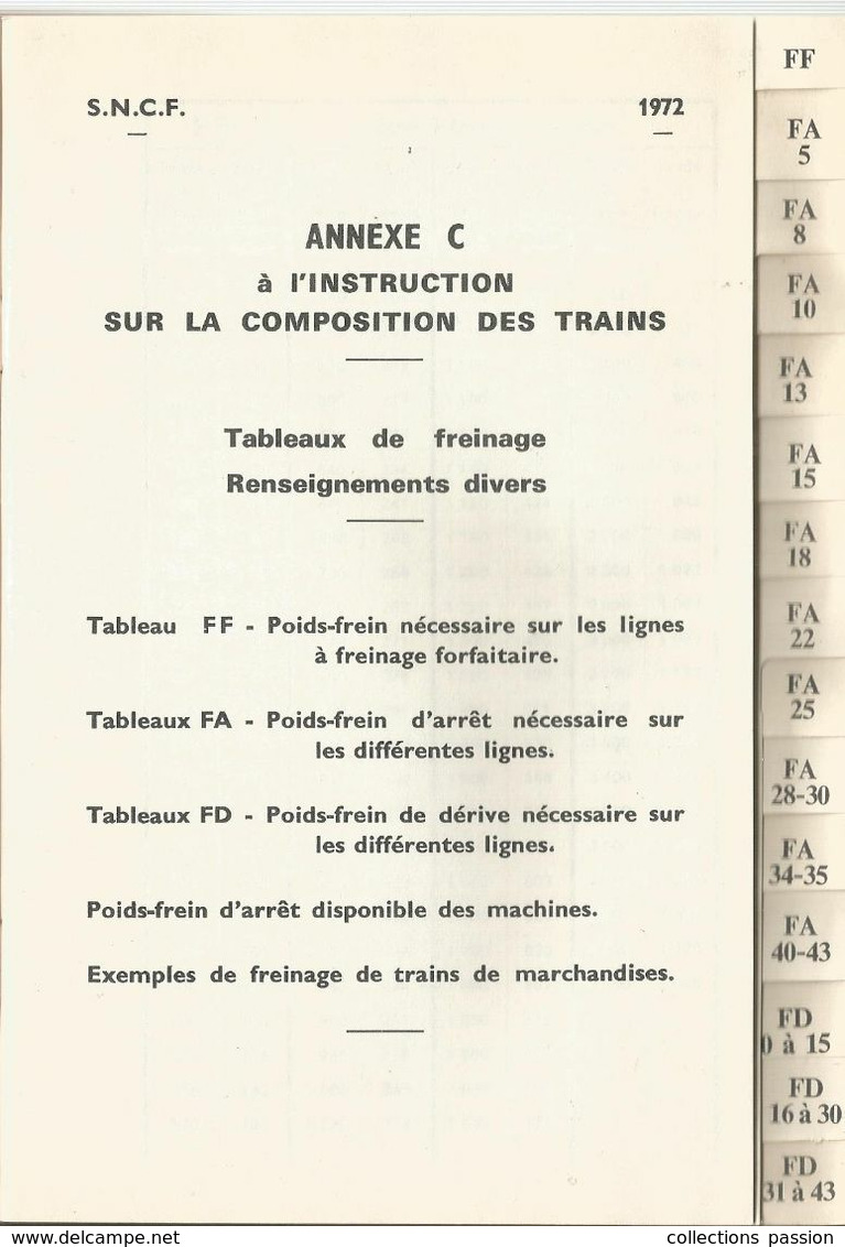 SNCF , Instruction Sur La Composition Des Trains , 1972 ,36 Pages  , 3 Scans  Frais Fr 3.15 E - Otros & Sin Clasificación