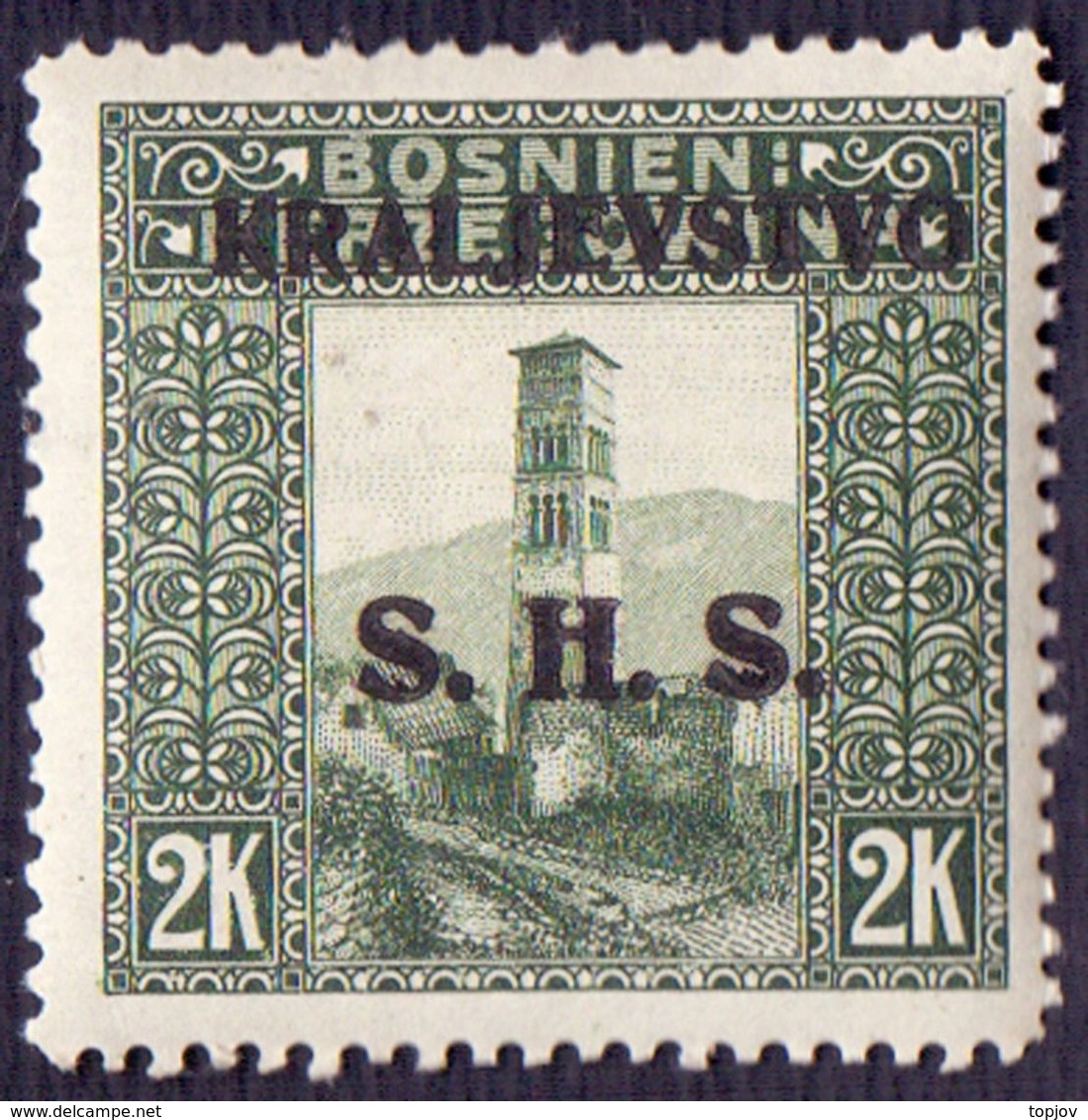 JUGOSLAVIA - BOSNIA - SHS - CLOCK  TOWER  JAJCE  2Kr - **MNH - 1919 - Horlogerie