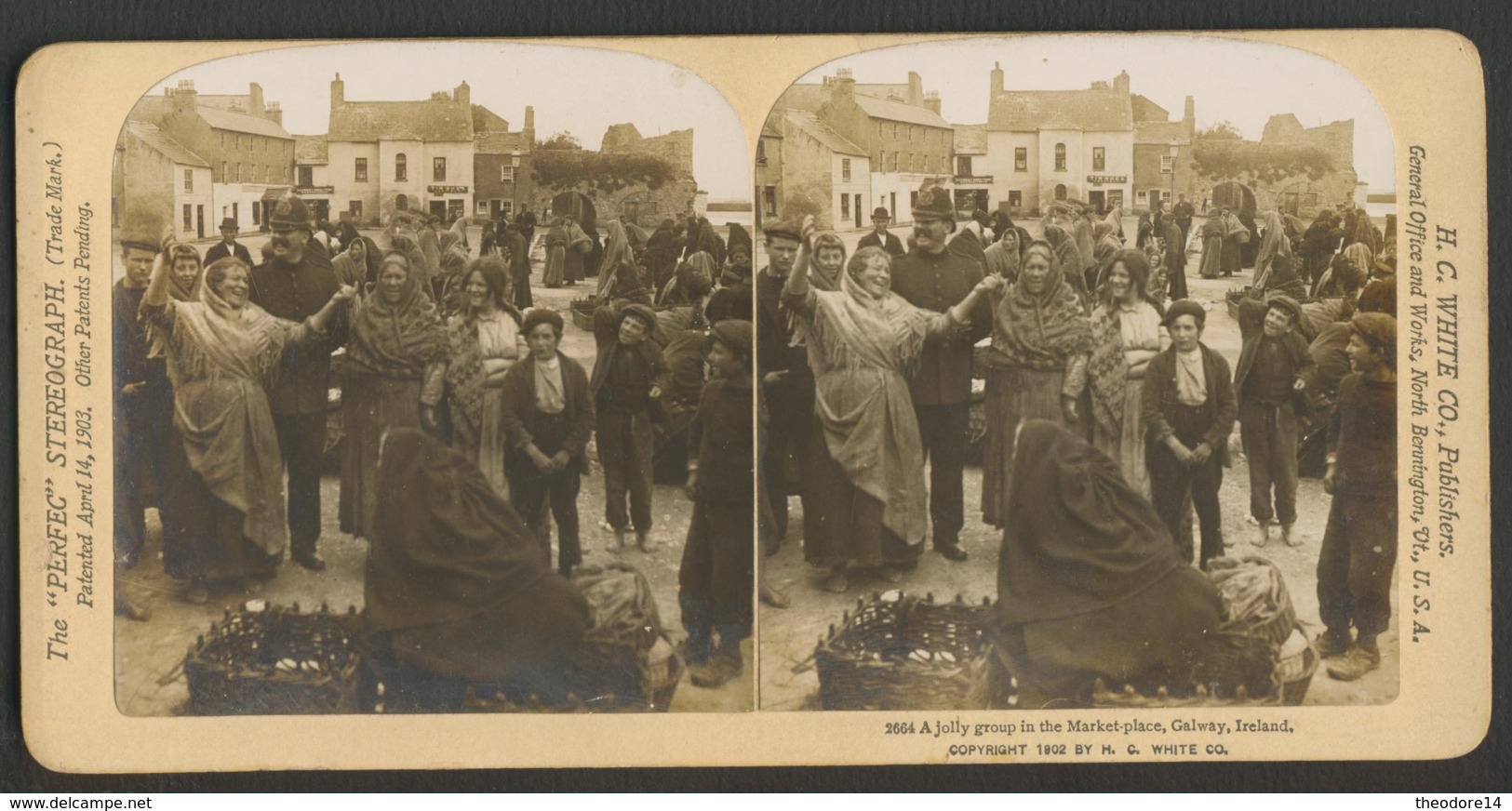 Ireland GALWAY Market Place  Photo Stereo 9 X 18 Cm - Stereoscopic