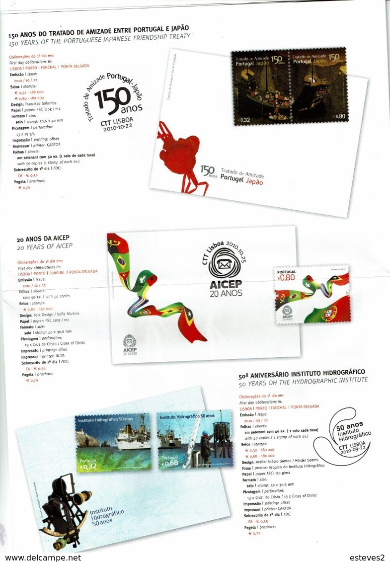 Portugal 2010 , Brochure , Pagela , UNHCR ,Peninsular War , AICEP , Children Books  , School Mail , Rock , Jaewries - Andere & Zonder Classificatie