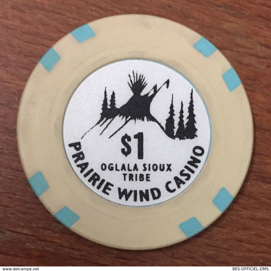 ÉTATS-UNIS USA DAKOTA DU SUD PRAIRIE WIND CASINO OGLALA SIOUX TRIBE INDIAN CHIP $ 1 JETON TOKEN COIN - Casino