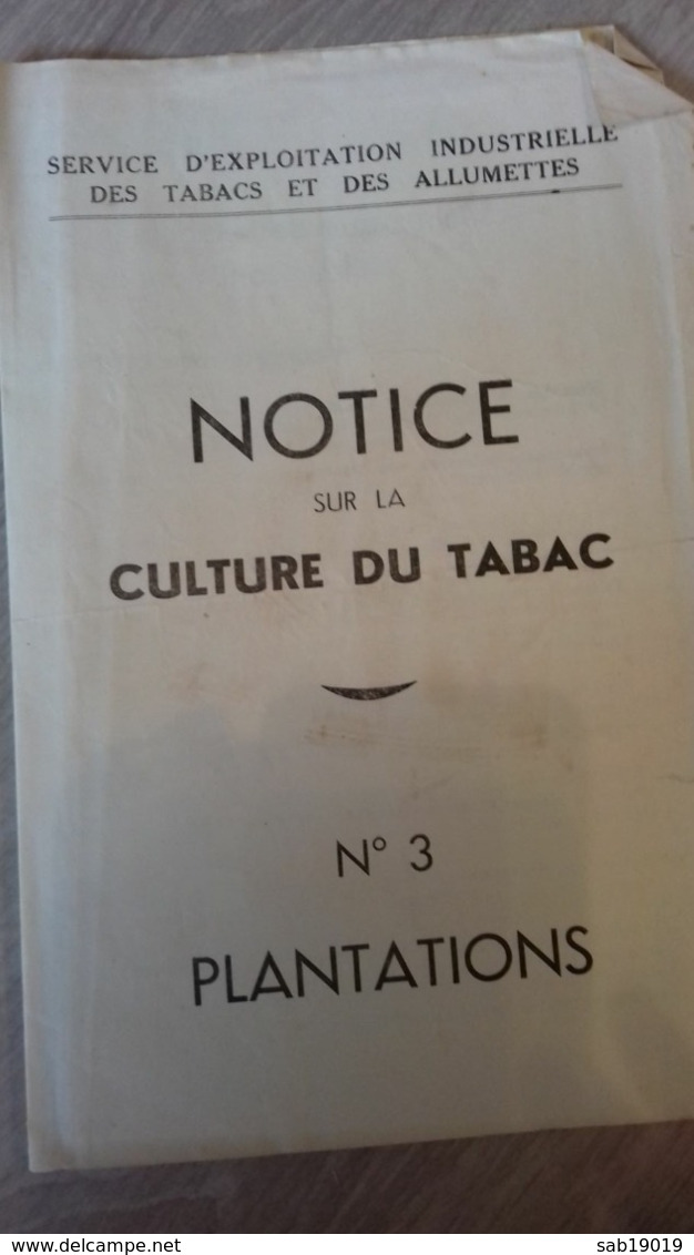 Notice Sur La Culture Du Tabac - Documenti