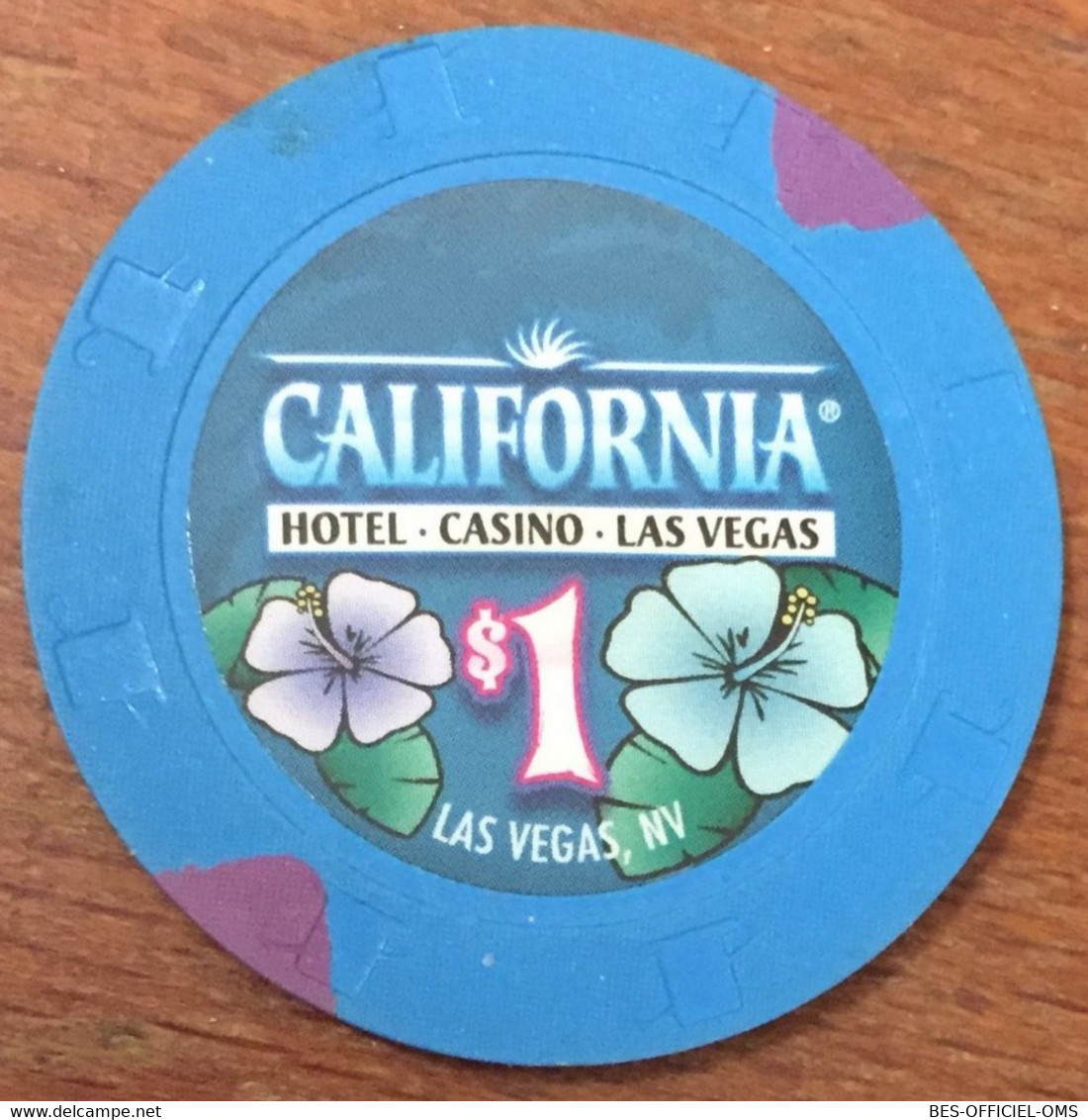 ÉTATS-UNIS USA NEVADA LAS VEGAS CALIFORNIA CASINO CHIP $1 JETON TOKEN COIN CLOSED FERMÉ - Casino