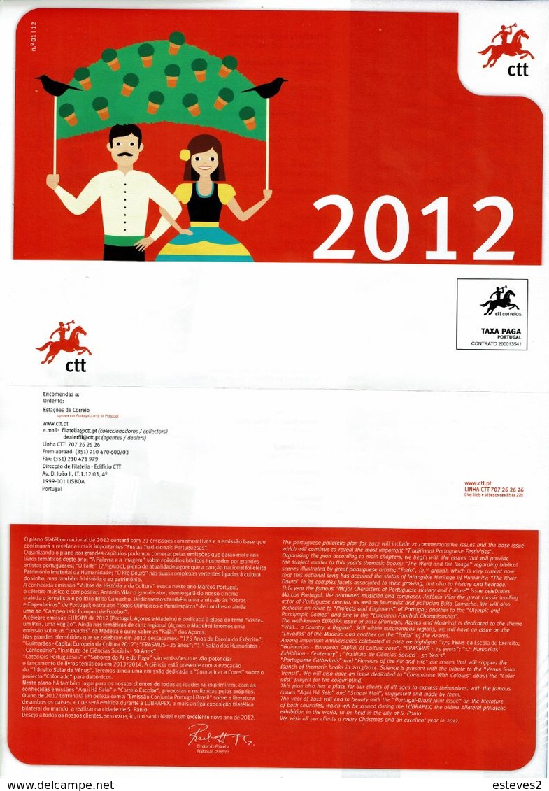 Portugal 2012 , Brochure , Pagela , Issues Programe - Altri & Non Classificati