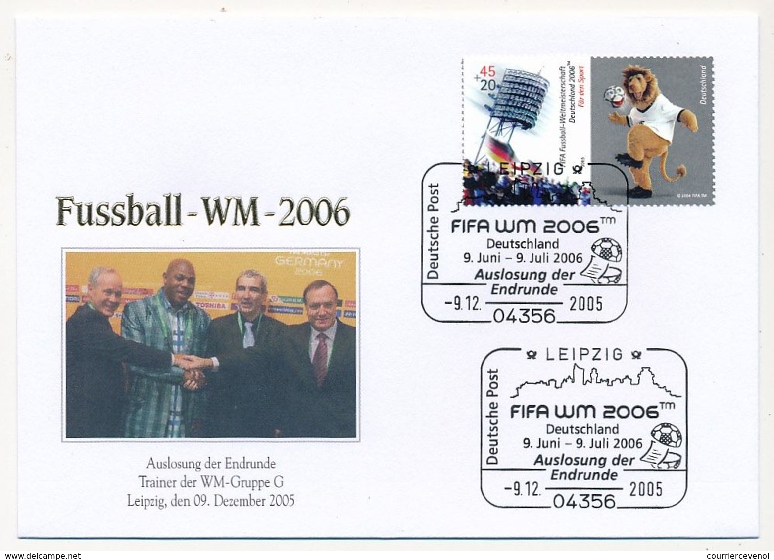ALLEMAGNE - Enveloppe WM 2006 - Auslosung Der Endrunde - Leipzig - 9/12/2005 - 2006 – Germania