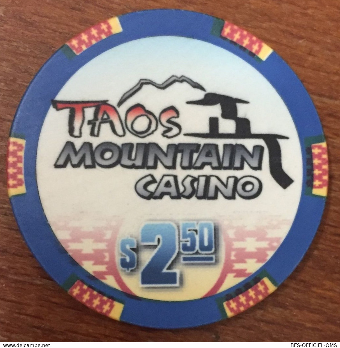 ÉTATS-UNIS USA NEW MEXICO TAOS MOUNTAIN CASINO WINTER WONDERLAND CHIP $ 2,5 JETON TOKEN COIN - Casino