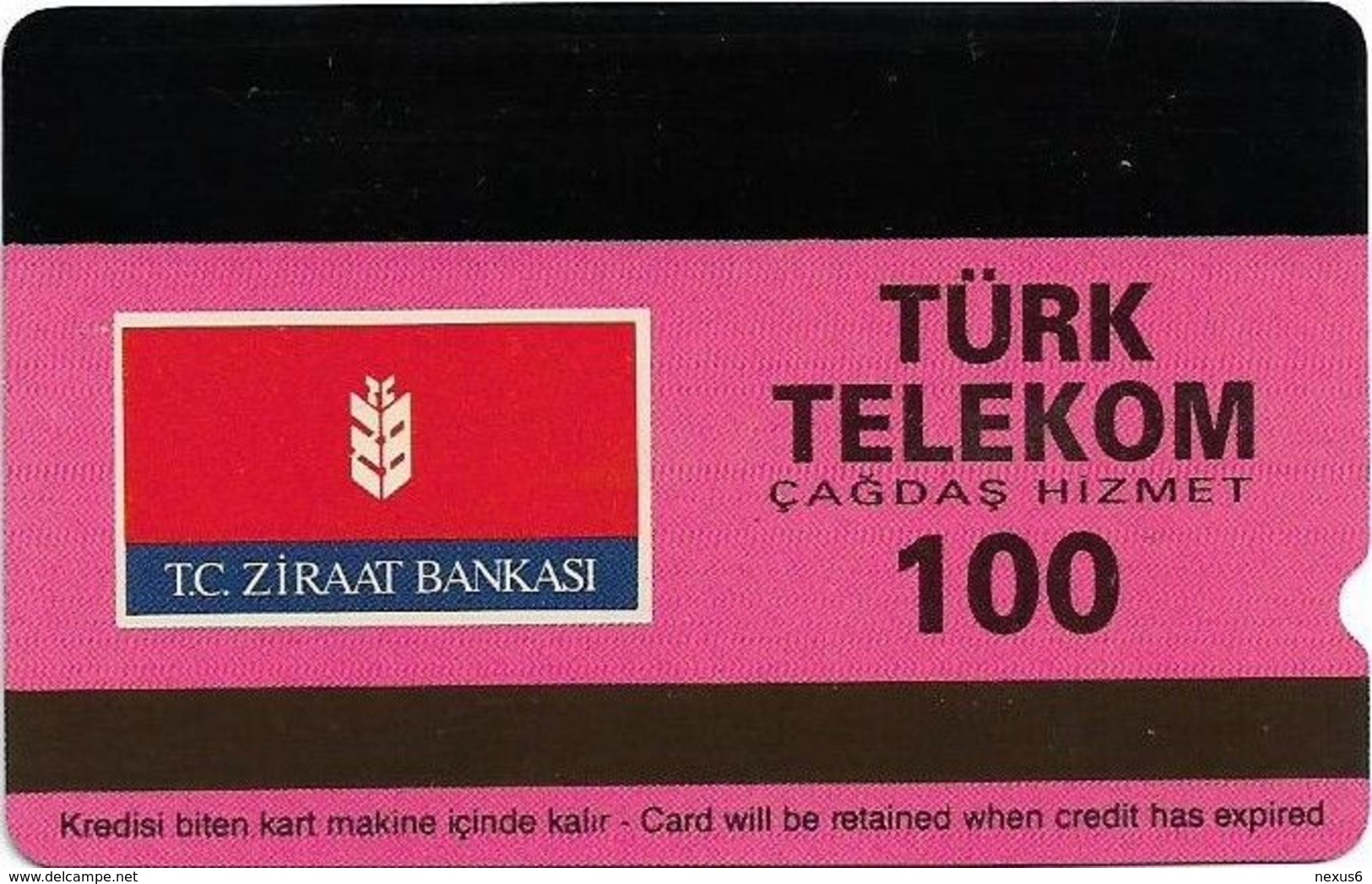 Turkey - TT - Alcatel - R Advert. Series - TC Ziraat Bankas, Building, R-080, 100U, 1995, Used - Turquie