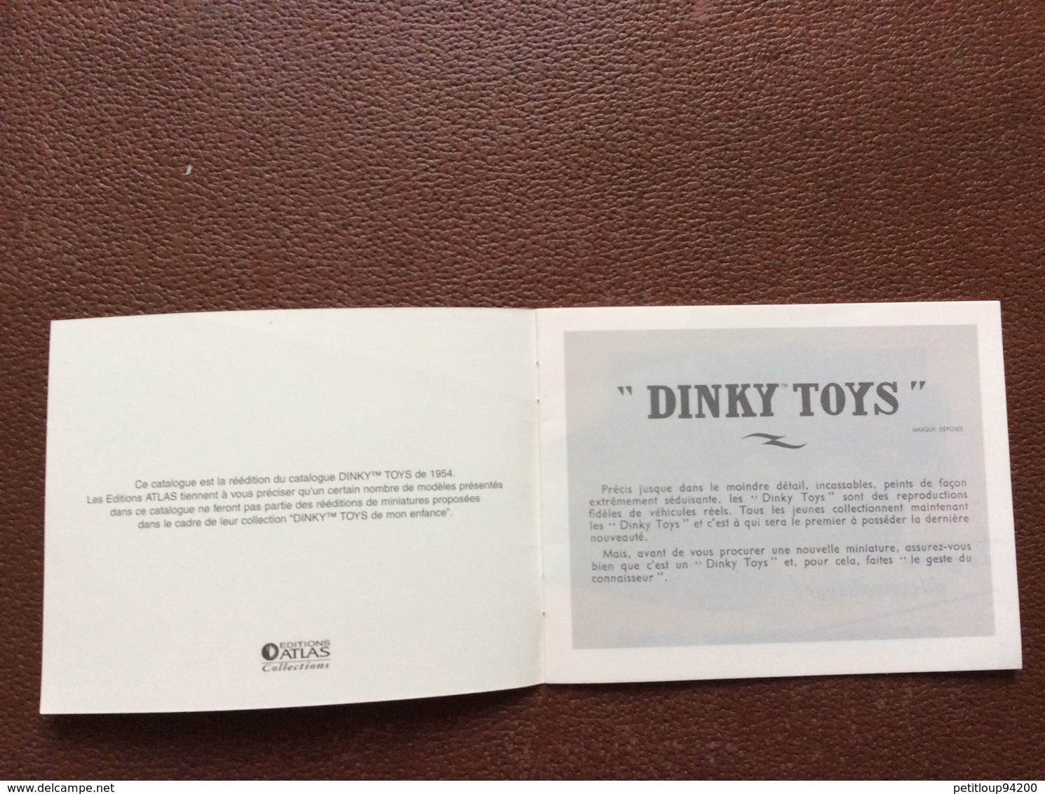 REEDITION CATALOGUE DINKY TOYS 1954 Edtitions Atlas-4 CERTIFICATS D’AITHENTICITE *Peugeot *Berliet *Panhard *Citroen - Cataloghi