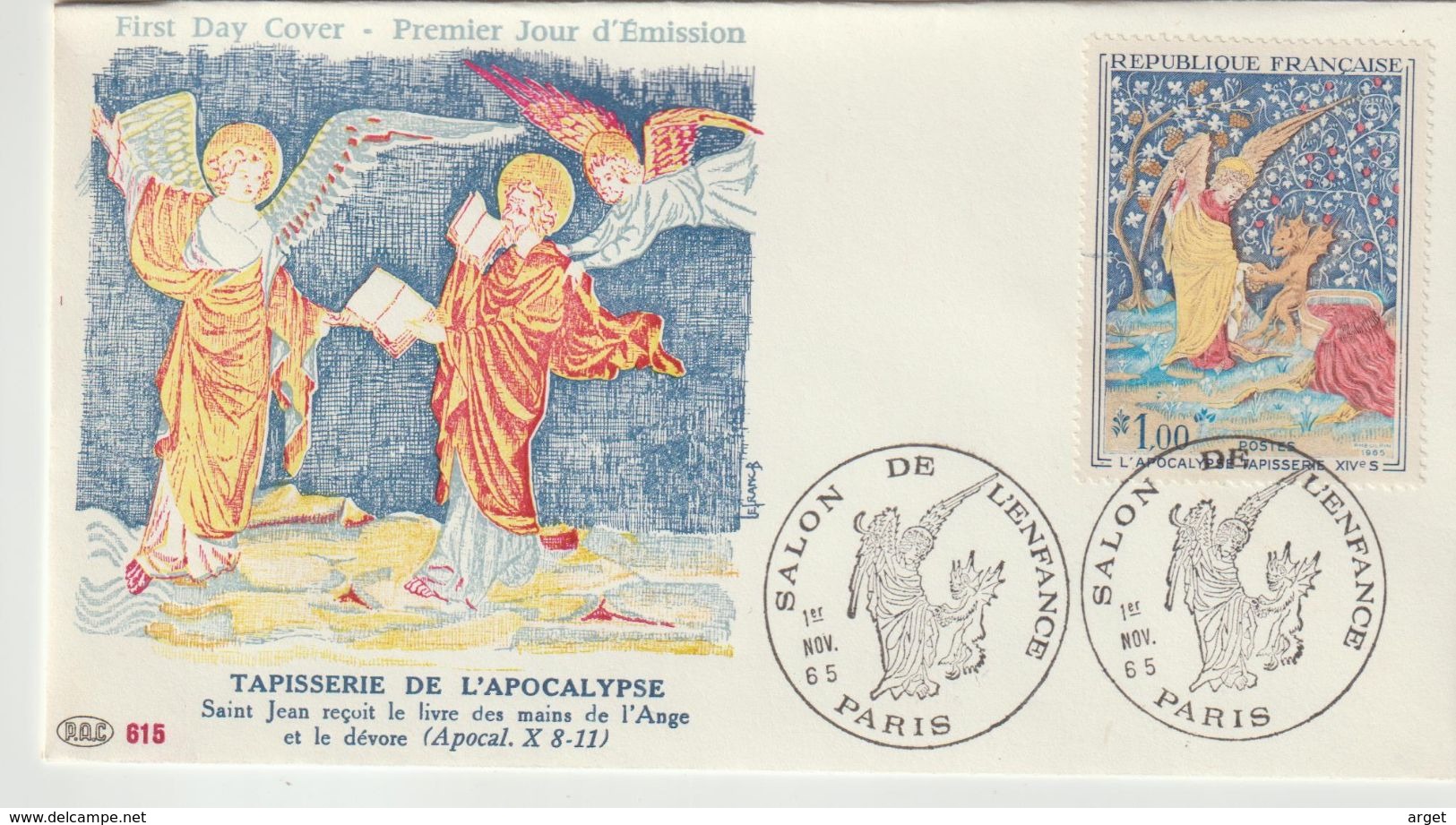 FDC FRANCE N°Yvert 1458 (APOCALYPSE)  Obl Sp Ill Paris 01.11.65 - 1960-1969