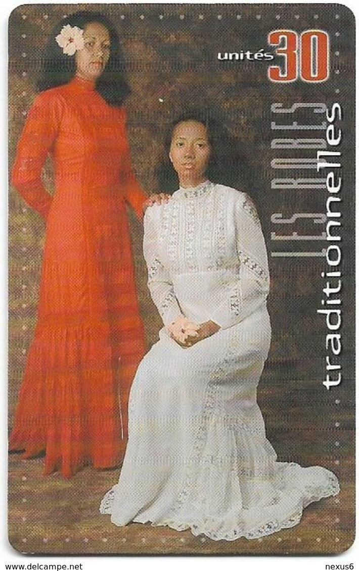 French Polynesia - OPT - Traditional Dresses Ute Ute - Gem1B Not Symm. White/Gold, 06.2000, 30Units, 100.000ex, Used - Polynésie Française