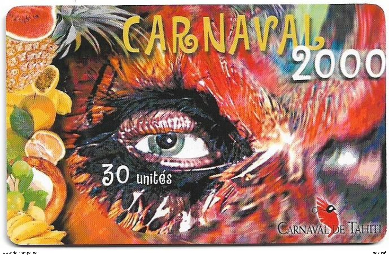 French Polynesia - OPT - Carnaval De Tahiti 2000 - Gem1A Symmetr. Black, 10.2000, 30Units, 100.000ex, Used - Polynésie Française