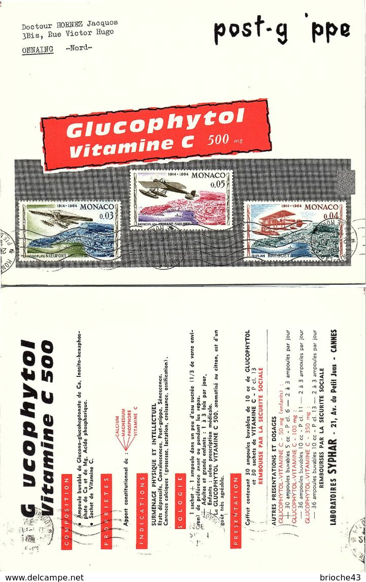MONACO - PUBLICITE POST-GRIPPE - GLUCOPHYTOL VITAMINE C 500    /2 - Pharmacy
