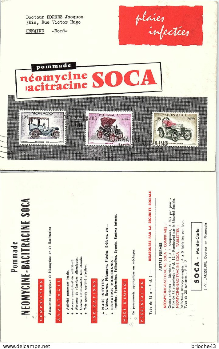 MONACO - PUBLICITE PLAIES INFECTEES - NEOMYCINE BACITRACINE SOCA    /2 - Pharmacy