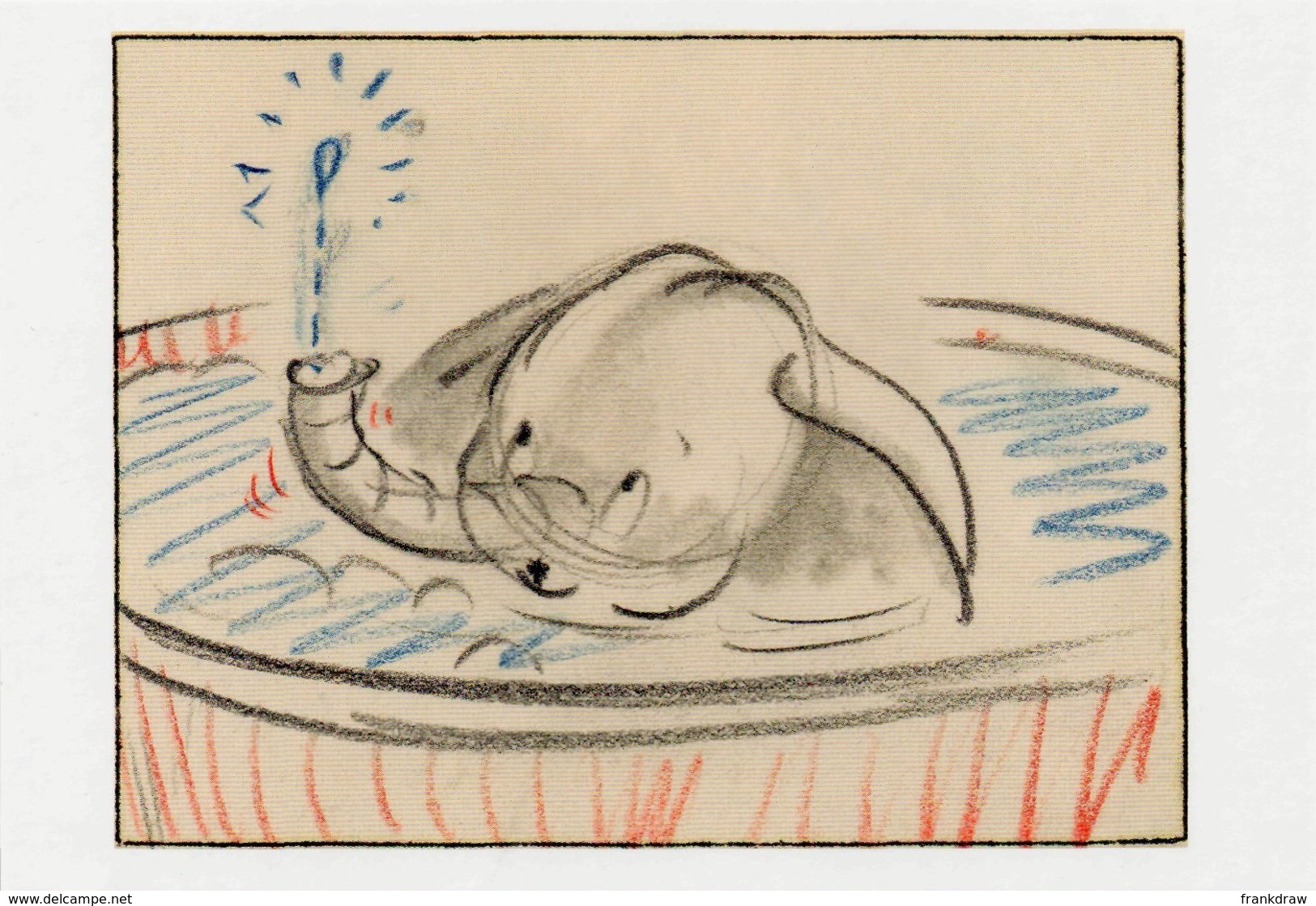 Postcard - The Art Of Disney, The Golden Age 1937-61 - Dumbo 1941 - Dumbo Taking A Bath, Story Sketch By Studio Artist - Non Classificati