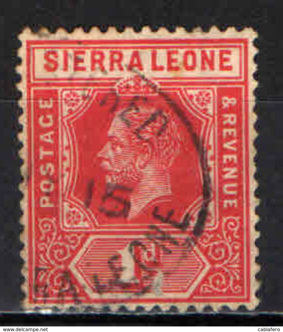 SIERRA LEONE - 1912 - EFFIGIE DEL RE GIORGIO V - USATO - Sierra Leone (...-1960)