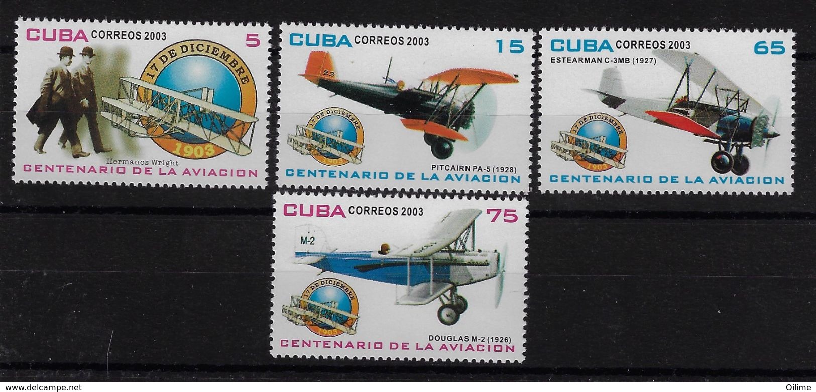 CUBA 2003. CONGRESO DE LA AVIACIÓN. MNH. EDIFIL 4710/13 - Unused Stamps