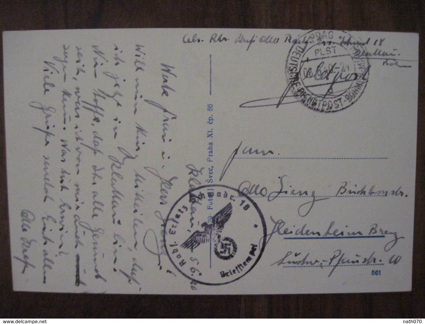 AK Feldpost 1940 2 WK Dt. Reich Klatovy Nach Heidenheim An Der Brenz Böhmen Und Mähren Allemagne Germany CPA - Andere & Zonder Classificatie