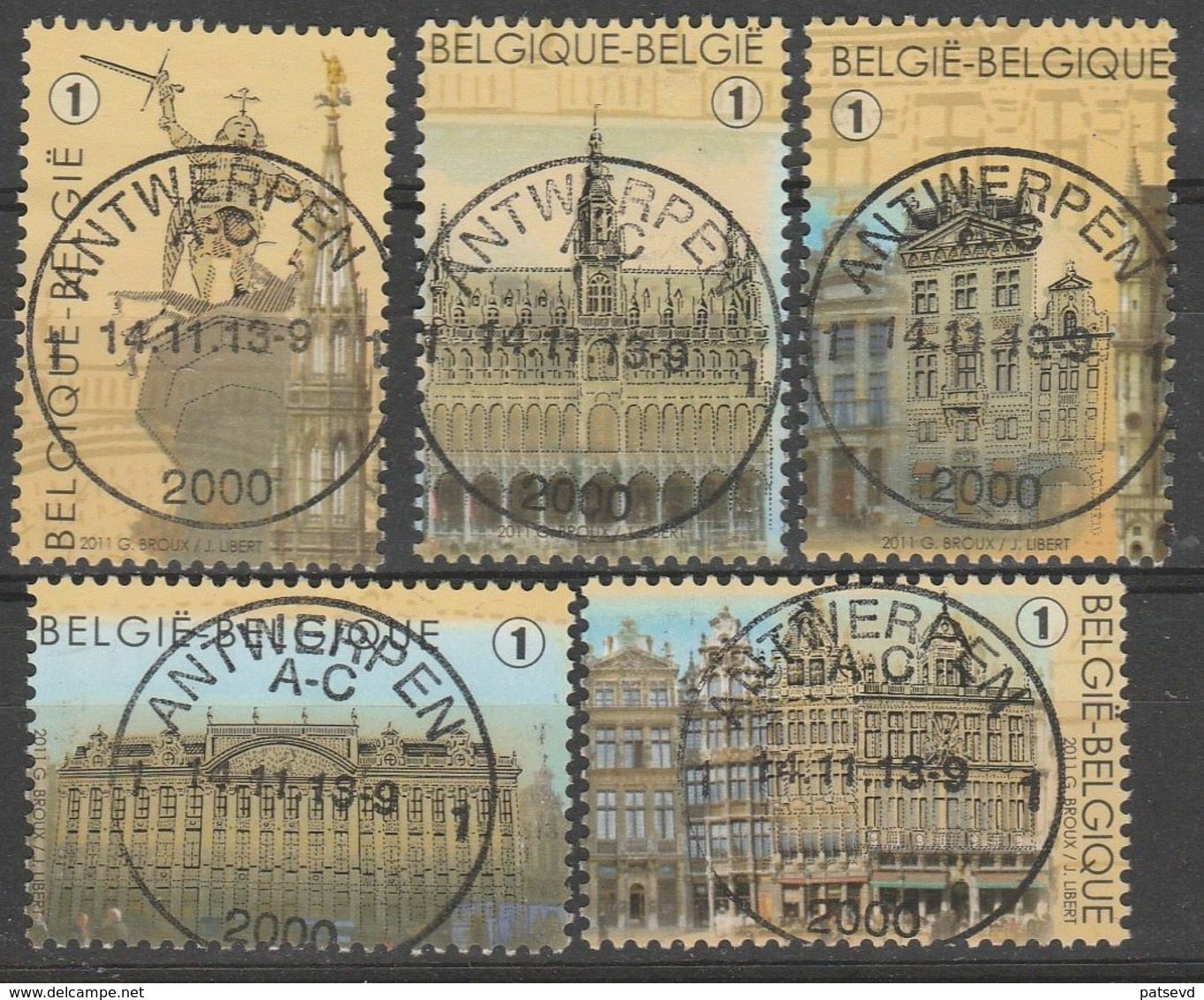 4175/4179 La Grand Place Bruxelles Oblit/gestp Centrale - Used Stamps
