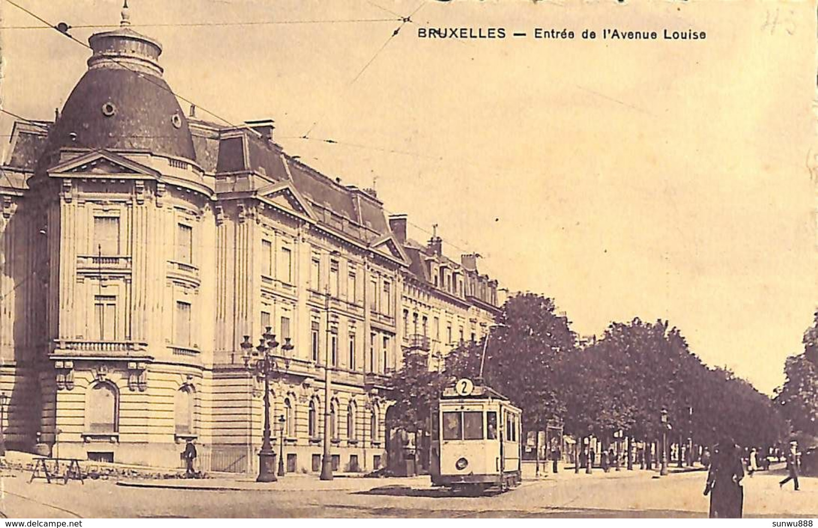 Bruxelles - Entrée De L'Avenue Louise (tram Tramway, La Carte D'Art) - Transport Urbain En Surface