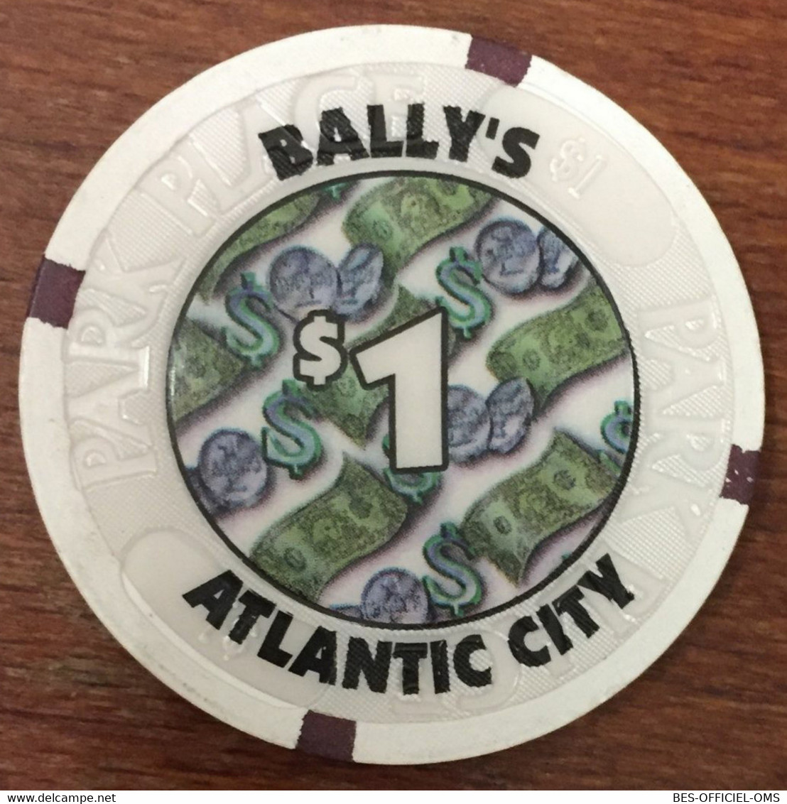 ÉTATS-UNIS USA NEW JERSEY ATLANTIC CITY BALLY'S CASINO CHIP 1$ JETON TOKENS COINS - Casino