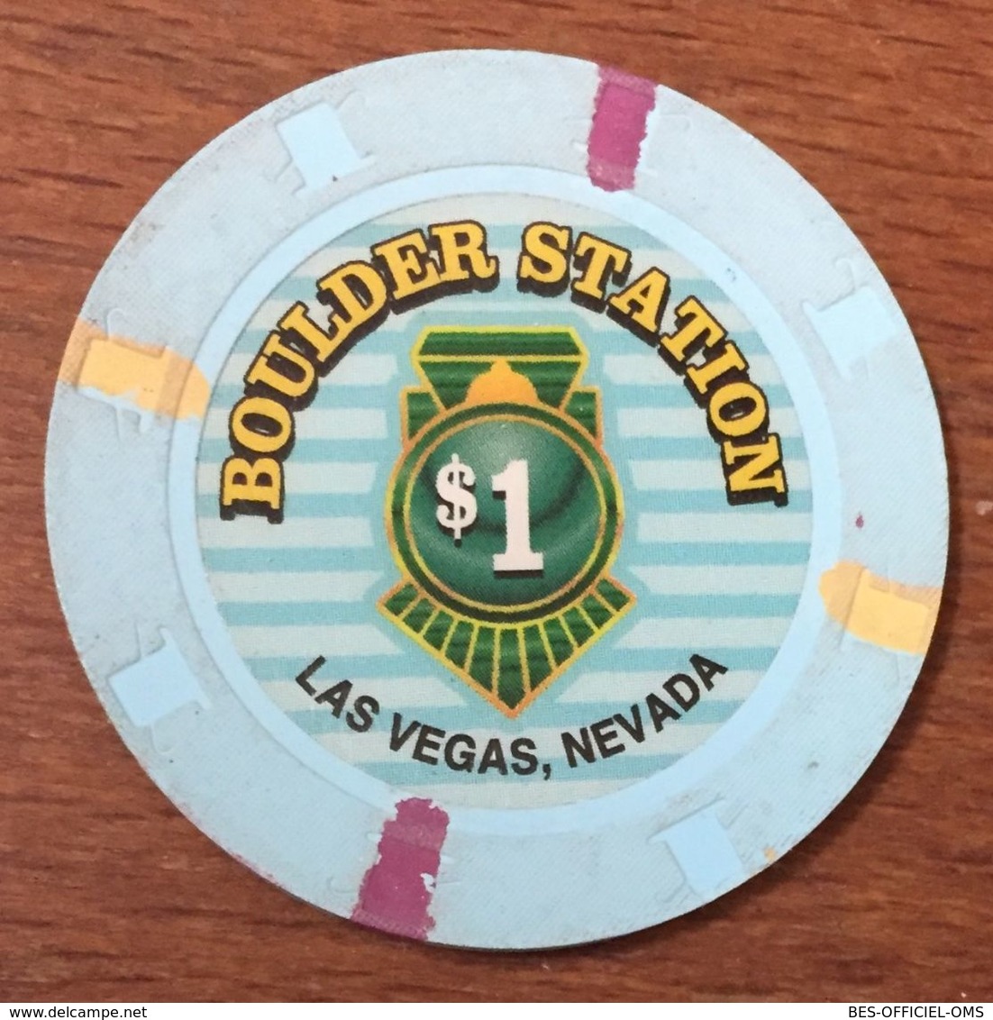 ÉTATS-UNIS USA NEVADA LAS VEGAS BOULDER STATION CASINO CHIP $1 JETON TOKEN COIN LOCOMOTIVE TRAIN WAGON - Casino