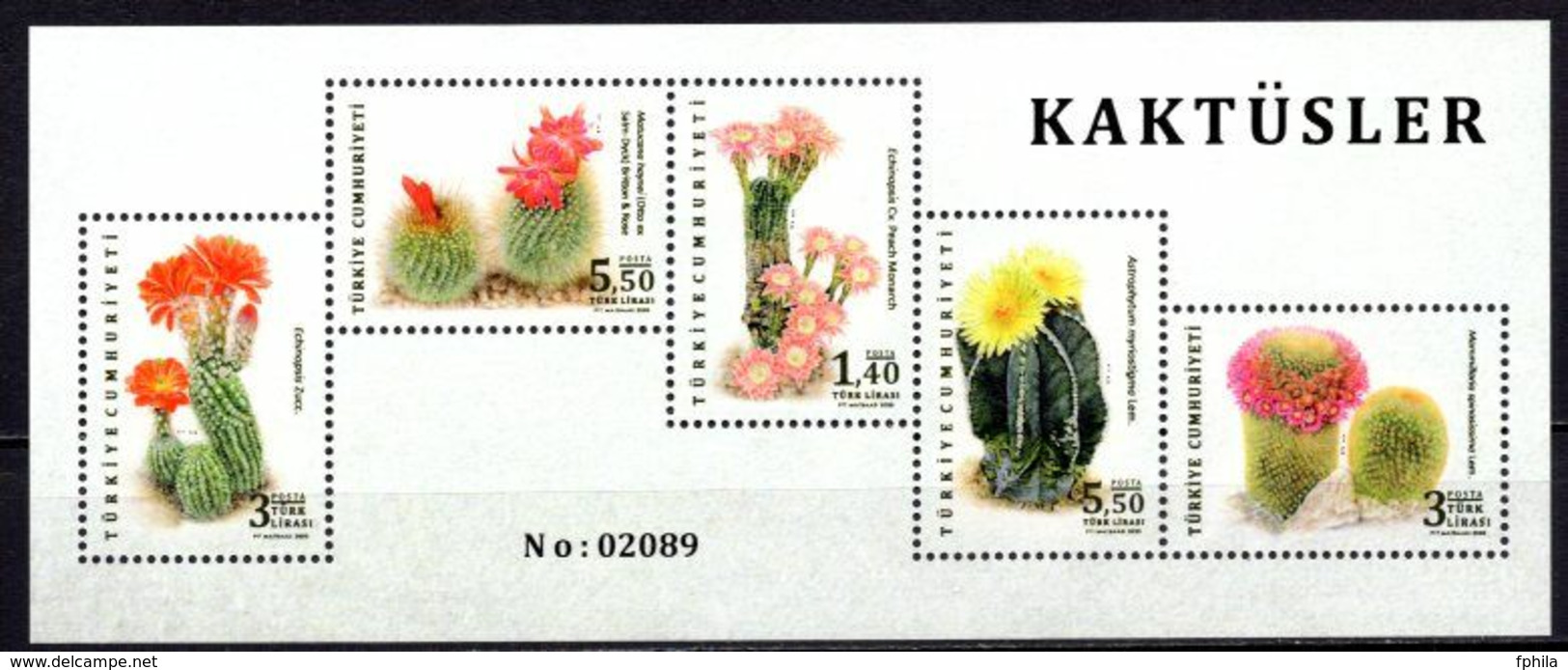 2020 TURKEY CACTUSSES CACTI SOUVENIR SHEET MNH ** - Sukkulenten