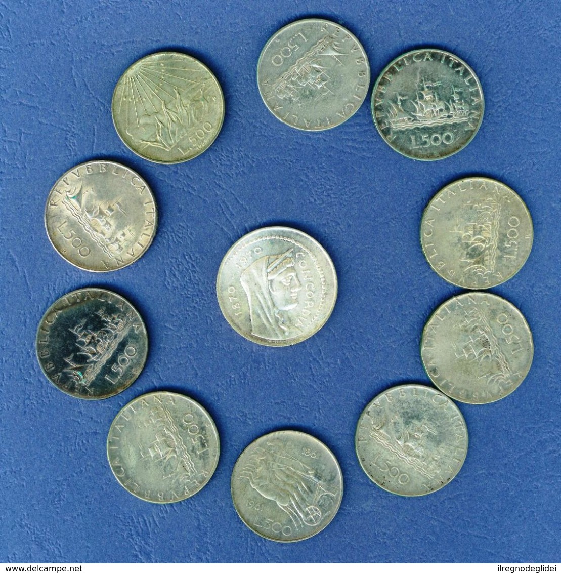 Lotto Per Appassionati Numismatici, 10 ESEMPLARI VARI ANNI - 500 LIRE ARGENTO + 1 1000 LIRE ROMA CAPITALE ANNO 1970 - Other & Unclassified