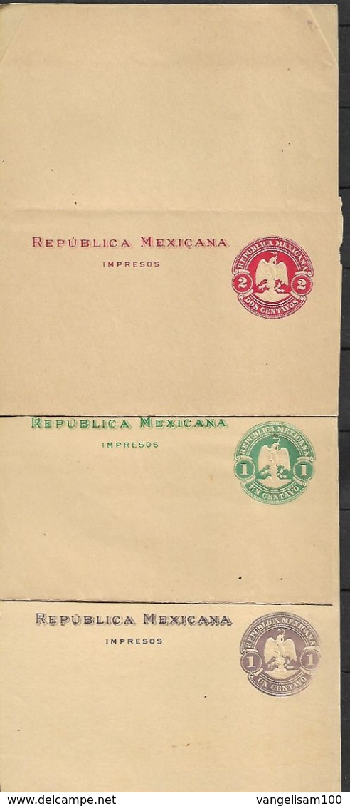 MEXICO THREE OLD WRAPPERS UNUSED - Mexico