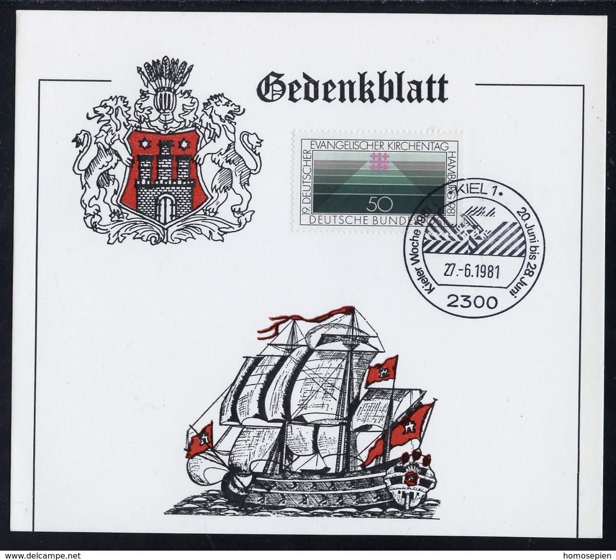 Allemagne Fédérale - Germany - Deutschland CM 1981 Y&T N°930 - Michel N°1098 - 60p Le Peuple - Gedenkblatt - Sonstige & Ohne Zuordnung