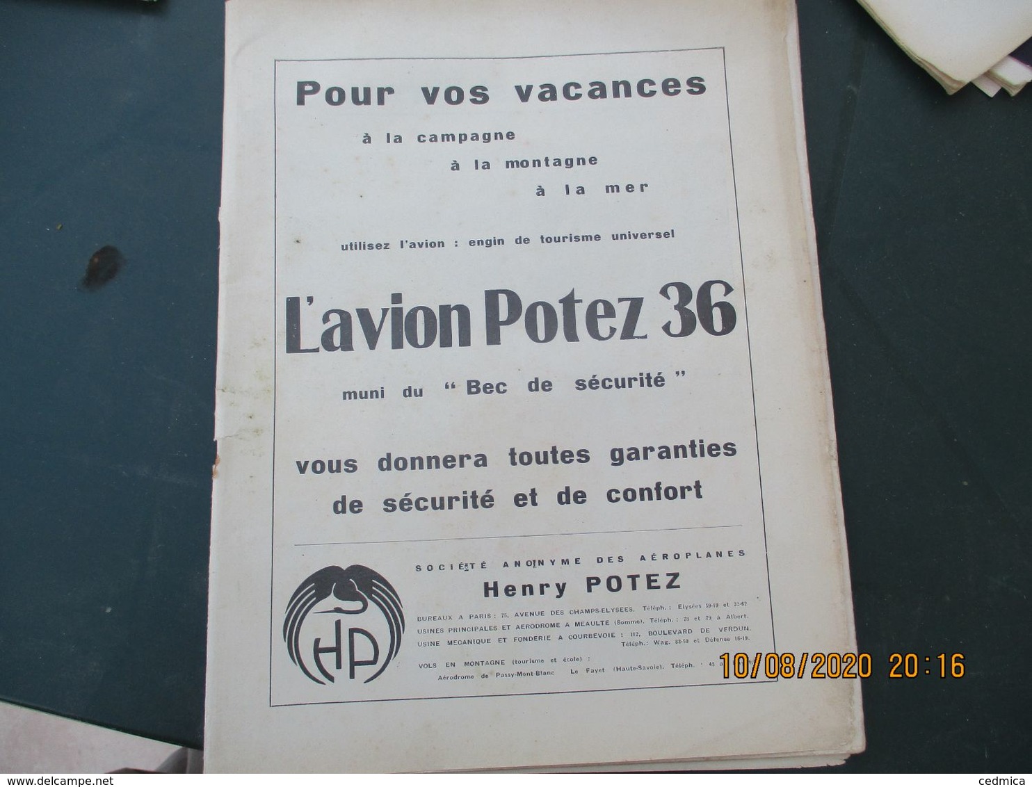 L'AIR REVUE BI.MENSUELLE ORGANE DE L'AVIATION FRANCAISE 1932 VOIR ETAT, MANQUE COUVERTURE - Aerei