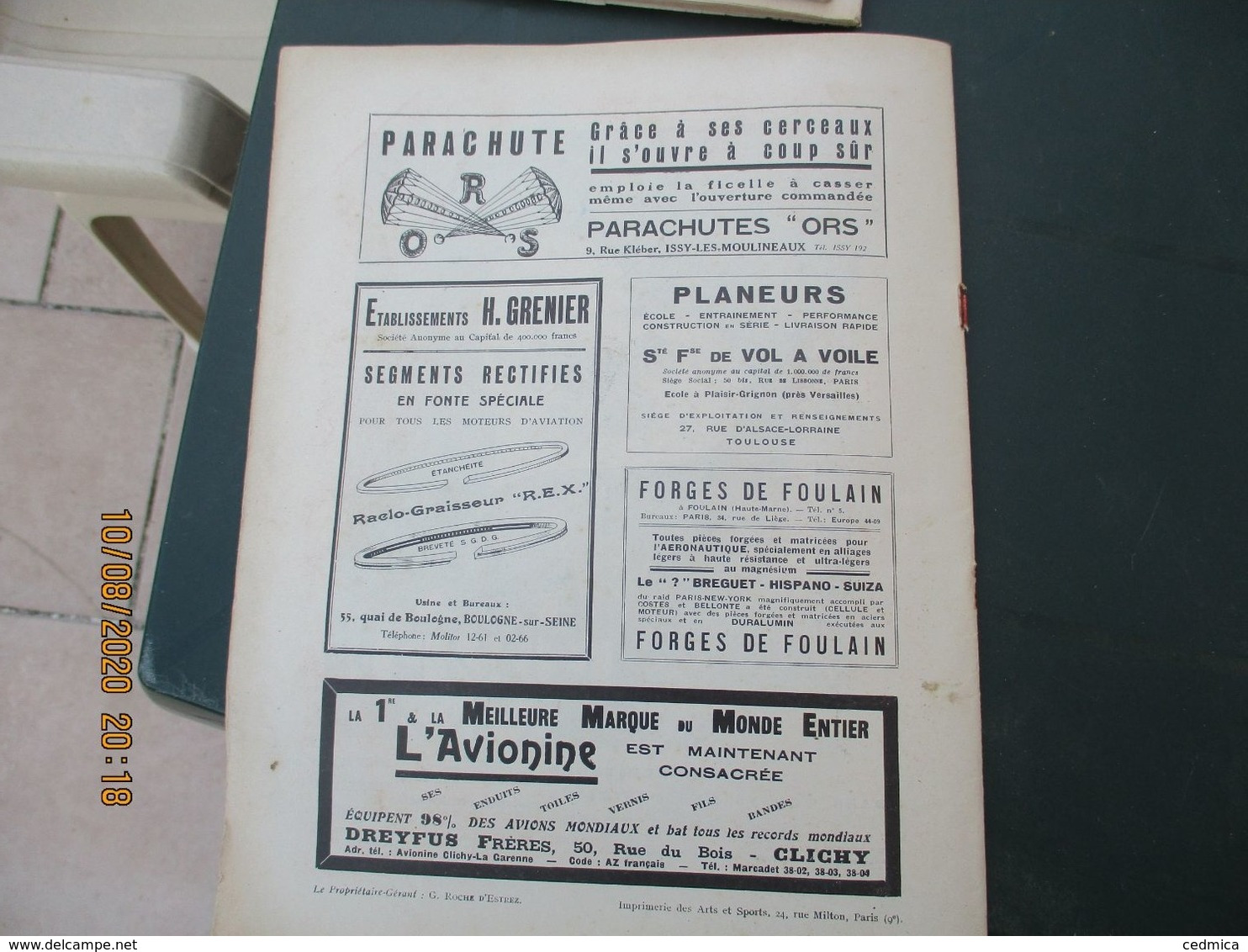 L'AIR REVUE BI.MENSUELLE ORGANE DE L'AVIATION FRANCAISE 1932 VOIR ETAT, MANQUE COUVERTURE