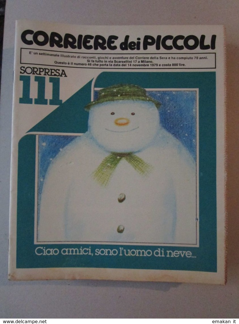 - CORRIERE DEI PICCOLI N 46 / 1979 - IL PAESE DEI PUFFI - Corriere Dei Piccoli