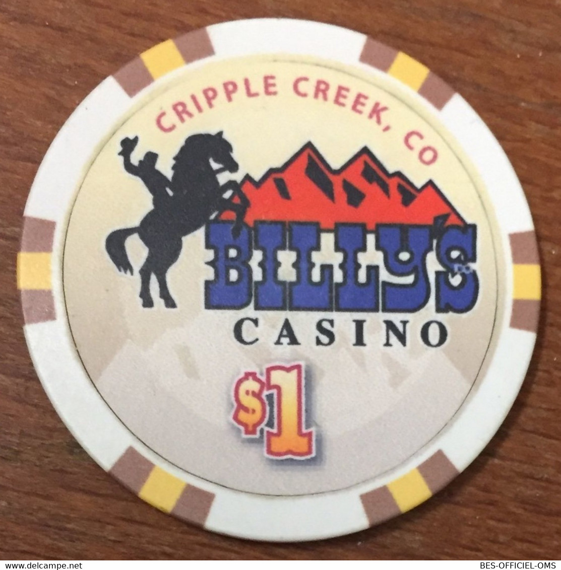 ÉTATS-UNIS USA COLORADO CRIPPLE CREEK BILLY'S CASINO CHIP $ 1 JETON TOKENS COINS - Casino