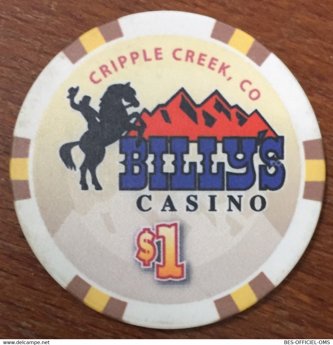 ÉTATS-UNIS USA COLORADO CRIPPLE CREEK BILLY'S CASINO CHIP $ 1 JETON TOKENS COINS - Casino