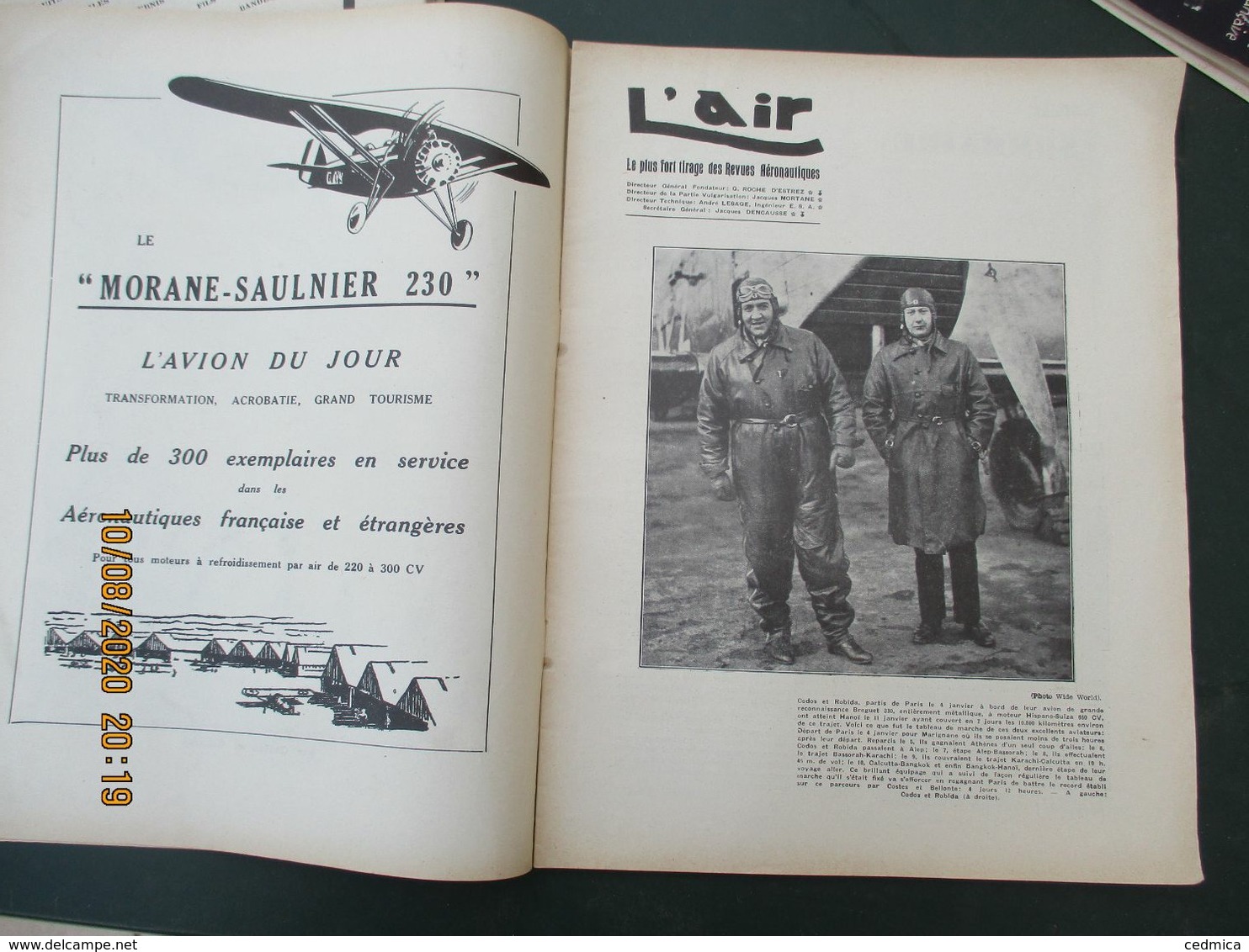 L'AIR REVUE BI.MENSUELLE ORGANE DE L'AVIATION FRANCAISE 1932 VOIR ETAT, MANQUE COUVERTURE - Aerei